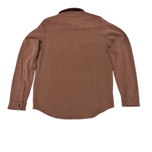 Feat Clothing hybrid overshirt snap closures 2 front pockets color chestnut S - Picture 2 of 9